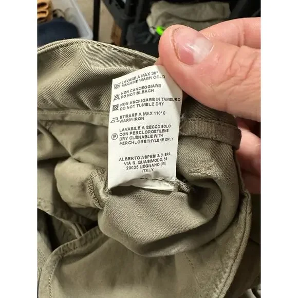 Aspesi Women’s Khaki Trouser Pants Pleated Tan Size 46 - Picture 9 of 11